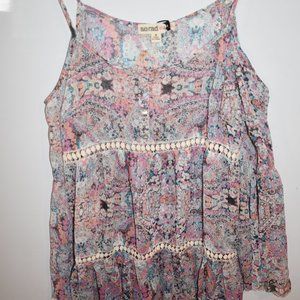 So Rad bell sleeve sheer top